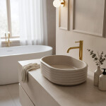 REA - Umyvadlo na desku Nicoletta Beige REA-U7346
