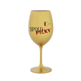 SPOLUPIČKY - zlatá sklenice na víno 350 ml