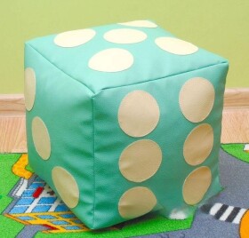 FRONTI Dětský taburet KOSTKA 35 cm - mentolová + béžová
