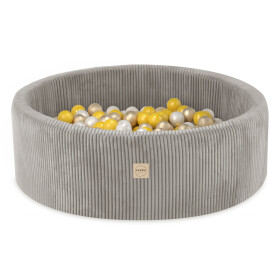 PLUSH NEST PLUSH NEST Suchý bazén kulatý Manšestr béžový Ø 90 × 30 cm s 200 míčky