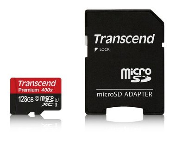 Transcend Micro SDXC 128GB + Adaptér / Paměťová karta / Class 10 / UHS-I (TS128GUSDU1)