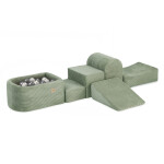 PLUSH NEST PLUSH NEST Mini hřiště s bazénem a 100 míčky Manšestr (zelený)
