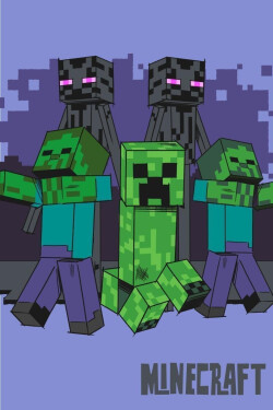 Fleecová deka - Minecraft Mobs coming for you