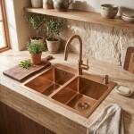 REA - Ocelový dřez Toby BRUSH COPPER bez kuchyňské baterie ZLE-06416