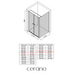 CERANO - Sprchový kout Antelo L - L/P - 6 mm - černá matná, transparentní sklo - 92x60 - otočný CER-666541