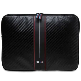 BMW Carbon Red Stripe 14" černá / Pouzdro pro notebook / Karbonový vzor / Červený pruh (BMCS14COMSCAKR)