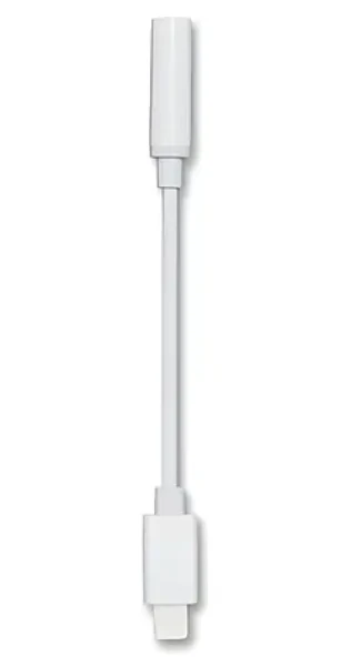 2GO bílá / Audio adaptér / Lightning na 3,5mm jack / kabel 20cm (797140)