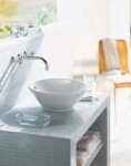 DURAVIT - Bacino Umyvadlo na desku, průměr 42 cm, s přepadem, bílá 0325420000