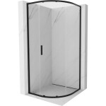 MEXEN/S - Exo čtvrtkruhový posuvný sprchový kout 90 x 90, transparent, černá 8131-090-090-70-00