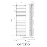 CERANO - Koupelnový radiátorový set Claude - ústřední vytápění - boční jednobodové připojení - 767W - černá matná - 1600x500 mm CER-663568
