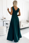 246-5 CINDY dlouhé elegantní šaty s výstřihem - ZELENÉ XXL
