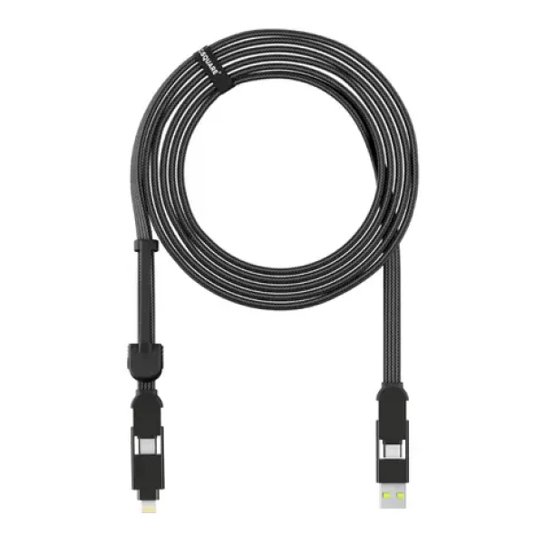 Rolling Square inCharge XL 3m černá / nabíjecí a datový kabel 6v1 / USB / USB-C / Lightning / MicroUSB / 100W (RS-XLL01R)