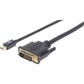 Manhattan Mini-DisplayPort / DVI kabelový adaptér Mini DisplayPort konektory, DVI-D 24+1pol. Zástrčka 1.80 m černá 152150 fóliové stínění, kulatý, UL