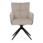 Židle jídelní, taštičkové pružiny v sedáku, 180° otočný mechanismus, lanýžová voděodolná látka, černý kov