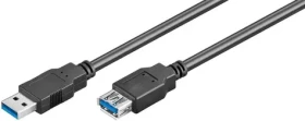 MicroConnect kabel USB3.0 A (M) - USB3.0 A (F) 0.5m černá / 5000Mbit/s (USB3.0AAF05B)