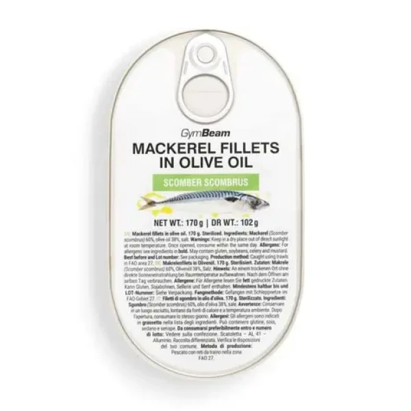 Filety z makrely v olivovém oleji - GymBeam (170 g) (108850-1-170g)