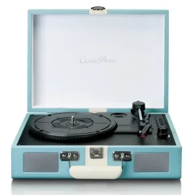Lenco TT-110 modrá / Gramofon / 33 45 78 RPM / RCA / Bluetooth / 3.5 mm jack / AUX IN / repro (TT110BW)
