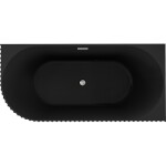 MEXEN/S - Gia volně stojící rohová vana reliéf pravá 170 x 80, černá mat, sifon a přepad nikl kartáčovaný 52701708071P-97