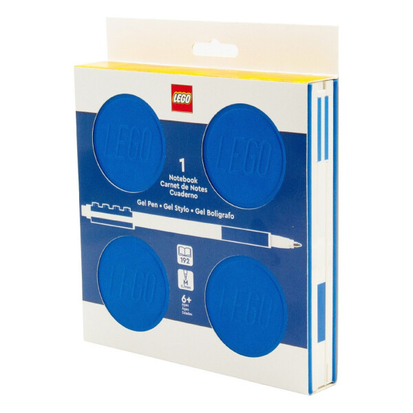 LEGO Zápisník s gelovým perem jako klipem a náhradní náplní - modrý