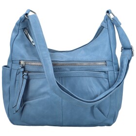 Stylová dámská koženková crossbody kabelka Palmira, džínově modrá