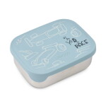 LIEWOOD Svačinový box Arthur Race cars / Beach blue 900 ml, modrá barva