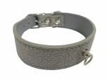 Huhubamboo METAL obojek titanový L / Obojek pro psy / 28 mm x 34-39 cm / Hovězí kůže (355468)