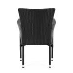 Židle zahradní, černý umělý ratan, kov, stohovatelná.