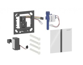 GEBERIT - Elektronické ovládání splachování pisoárů typ 40, bateriové napájení, Bluetooth, sklo/bílá 116.237.SI.1