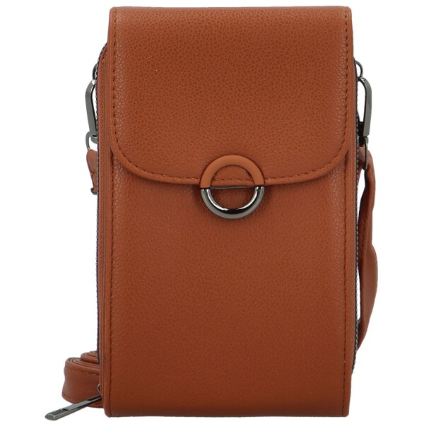Stylová dámská koženková crossbody kapsa Gabrisa, hnědá