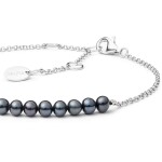Perlový náramek Carina Black - sladkovodní perla, stříbro 925/1000, 17 cm + 4 cm (prodloužení) Černá