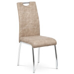 Jídelní židle, potah krémová látka COWBOY v dekoru vintage kůže, bílé prošití, k