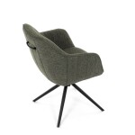 Židle jídelní a konferenční, zelená látka, černé kovové nohy, otočný mechanismus