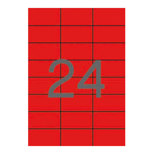 APLI univerzální etikety, 70 37 mm, červené