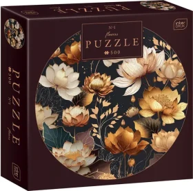 INTERDRUK Kulaté puzzle Flowers: Zlaté květy