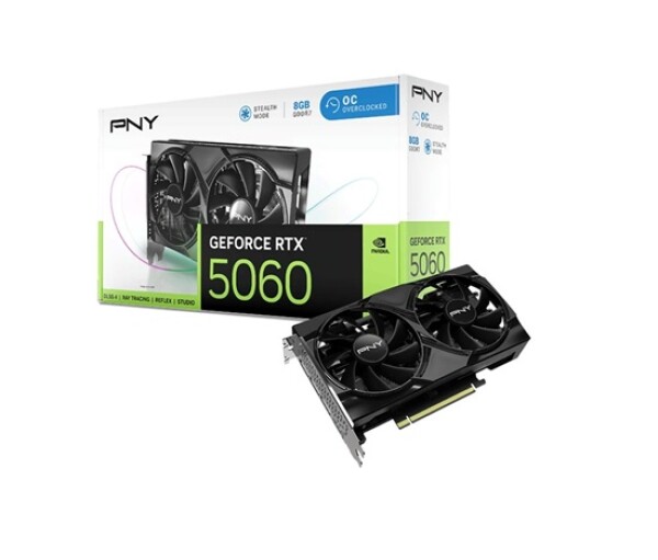 PNY VGA Nvidia GeForce RTX 5060 8GB Dual Fan OC, RTX 5060 OC, 8GB GDDR7, 3xDP, 1xHDMI EDF_1096021