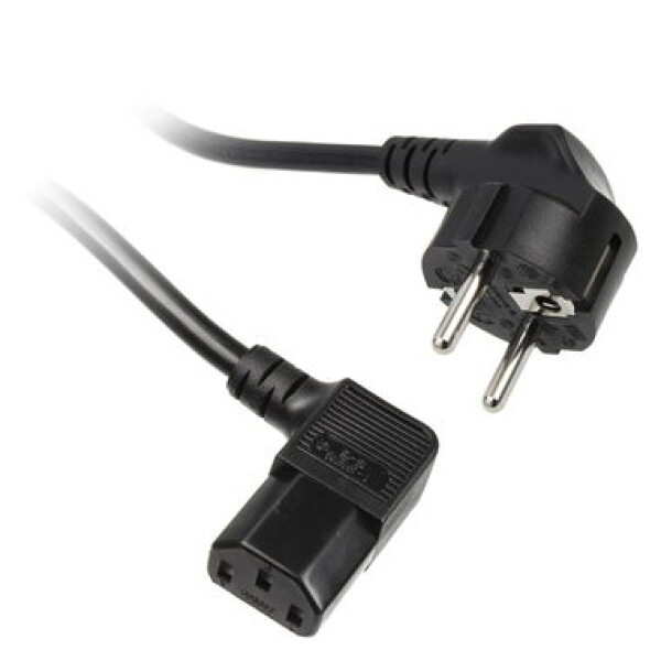 Kolink Síťový kabel Schuko na zástrčku IEC C13 - 1.8 m černá / 90° (KKTP01V90)