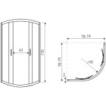 KERRA - Sprchový kout bez vaničky Aruba GL 80, chrom 5907548124715