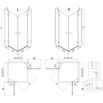 MEXEN/S - Lunar Duo sprchový kout dveře křídlové pravá 120 x 80, transparent, zlato 834-120P-080L-50-00