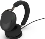 Jabra Evolve3 85 UC USB-A černá + nabíjecí podložka / bezdrátová sluchátka / mikrofon / ANC / USB-A + Bluetooth (38599-989-989)
