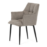 Židle jídelní, hnědá vodoodpudivá látka, černý matný lak, kovové nohy