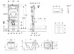 GEBERIT - Duofix Set předstěnové instalace, klozetu TECEone a sedátka softclose, tlačítko Sigma50, alpská bílá SANI11CT3107