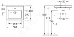 VILLEROY & BOCH - Subway 2.0 Umývátko nábytkové 500x400 mm, s přepadem a otvorem pro baterii, bílá 7315F001