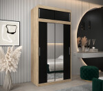 Šatní skříň Abi T1 s nástavcem Barva korpusu: Bílá, Rozměry: 250 cm, Dveře: Dub artisan