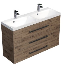 Koupelnová skříňka s dvojumyvadlem SAT Cube Way 120x76,5x40 cm dub wellington CUBE21203DW CUBE21203DW