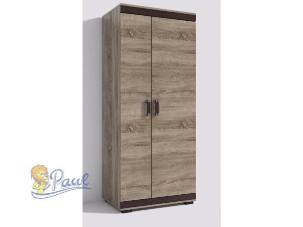 Šatní skříň P2 Dveře: Bílá, Rozměr: 80 cm, Korpus: Dub sonoma