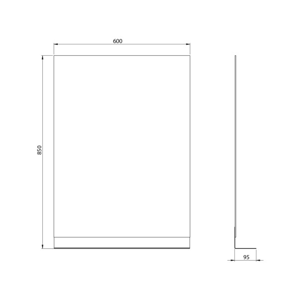 AQUALINE - Zrcadlo s policí 60x85cm, CU free, černá mat 22493S