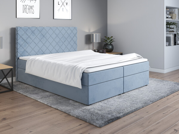 FRONTI Postel 2 180x200 s úložným prostorem - modrá - Jasmine 73
