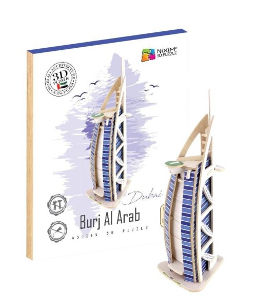 NiXiM Dřevěné 3D puzzle - Burdž Al Arab