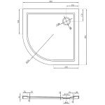 MEXEN - Flow Sprchová vanička čtvrtkruh slim 90 x 90, bílá lesk 46Q109090