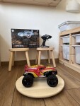 Mamido RC Monster Truck 1:16 Max 35 km/h dosah 100m 2.4Ghz 4x4 Bezkartáčový motor Barva: Červená